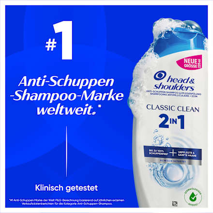 Shampoo & Conditioner 2in1 Anti-Schuppen Classic Clean, 225 ml