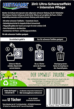 Verfdoekjes Ultra Zwart 2-in-1, 12 stuks