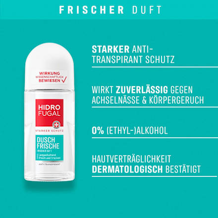 Anti-transpirant deodorant roll-on douchefrisheid, 50 ml