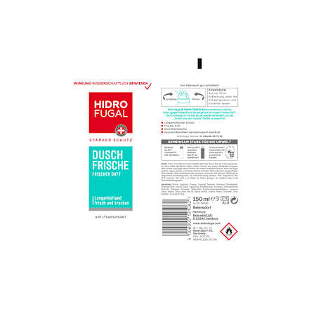 Anti-transpirant Deodorant Spray Douchefrisheid, 150 ml