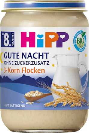 Abendbrei Gute Nacht 3-Korn-Flocken ab dem 8. Monat, 190 g