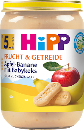 Frucht & Getreide Apfel-Banane mit Babykeks ab dem 5.Monat, 190 g