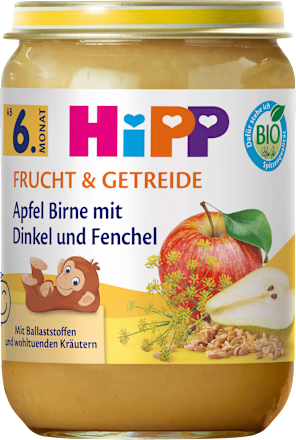 Frucht & Getreide Apfel, Birne mit Dinkel & Fenchel ab dem 6. Monat, 190 g