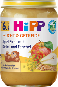 Frucht & Getreide Apfel, Birne mit Dinkel & Fenchel ab dem 6. Monat, 190 g