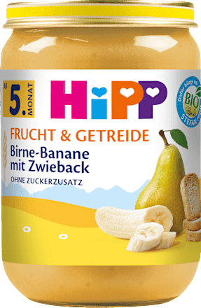 Frucht & Getreide Birne-Banane mit Zwieback ab dem 5. Monat, 190 g