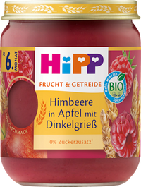 Frucht & Getreide Himbeere in Apfel mit Dinkelgrieß ab dem 6. Monat, 160 g