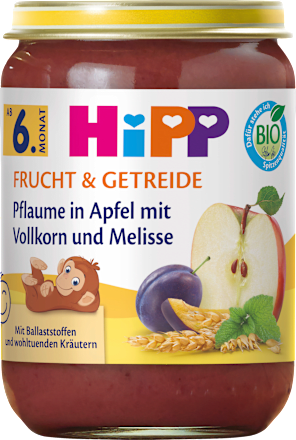 Frucht & Getreide Pflaume in Apfel mit Vollkorn & Melisse ab dem 6. Monat, 190 g