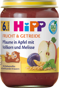 Frucht & Getreide Pflaume in Apfel mit Vollkorn & Melisse ab dem 6. Monat, 190 g