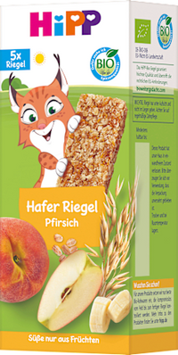 Fruchtriegel Hafer Pfirsich, ab 3 Jahren (5x20 g), 100 g