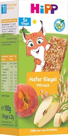 Fruchtriegel Hafer Pfirsich, ab 3 Jahren (5x20 g), 100 g
