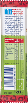 Fruchtriegel Joghurt-Kirsch in Banane, ab 1 Jahr, 23 g