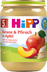 Früchte Banane und Pfirsich in Apfel ab 5. Monat, 190 g