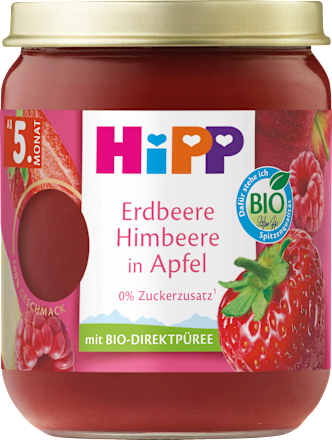 Früchte Erdbeere Himbeere in Apfel ab 5.Monat, 160 g