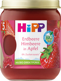 Früchte Erdbeere Himbeere in Apfel ab 5.Monat, 160 g