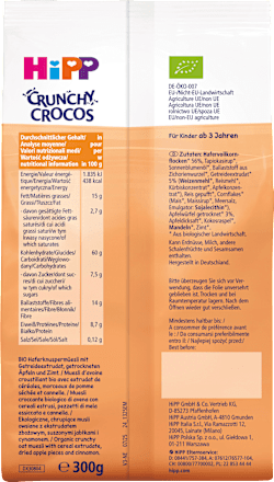 Kindermüsli Crunchy Crocos Apfel Zimt, 300 g