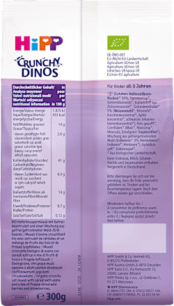 Kindermüsli Crunchy Dinos Waldbeere, ab 3 Jahren, 300 g