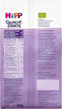 Kindermüsli Crunchy Dinos Waldbeere, ab 3 Jahren, 300 g