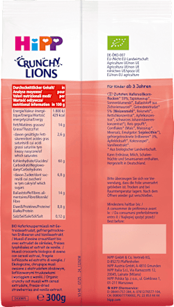Kindermüsli Crunchy Lions Erdbeere-Vanille, ab 3 Jahren, 300 g