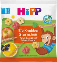 Kindersnack Knabber Sternchen mit Apfel, Orange und Johannisbeere, ab 1 Jahr, 30 g