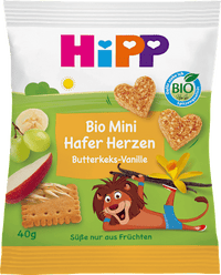 Kindersnack Mini Hafer-Herzen Butterkeks-Vanille, ab 3 Jahre, 40 g