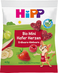 Kindersnack Mini Hafer-Herzen Erdbeere-Himbeere, ab 3 Jahre, 40 g