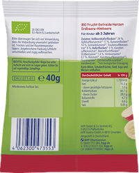 Kindersnack Mini Hafer-Herzen Erdbeere-Himbeere, ab 3 Jahre, 40 g