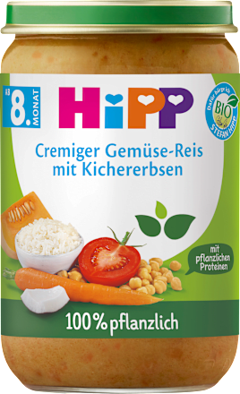 Menü Cremiger Gemüse-Reis mit Kichererbsen ab 8. Monat pflanzlich, 220 g