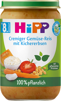 Menü Cremiger Gemüse-Reis mit Kichererbsen ab 8. Monat pflanzlich, 220 g