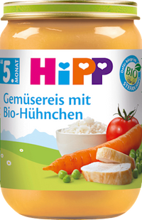 Menü Gemüsereis mit Hühnchen ab dem 5.Monat, 190 g