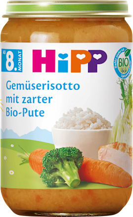 Menü Gemüserisotto mit zarter Pute ab dem 8. Monat, 220 g