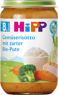Menü Gemüserisotto mit zarter Pute ab dem 8. Monat, 220 g