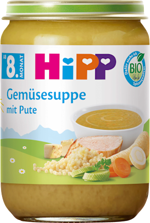 Menü Gemüsesuppe mit Pute ab dem 8. Monat, 190 g