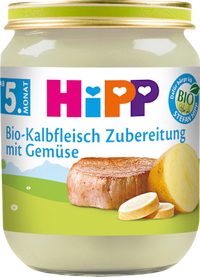Menü Kalbfleisch-Zubereitung mit Gemüse ab dem 5.Monat, 125 g