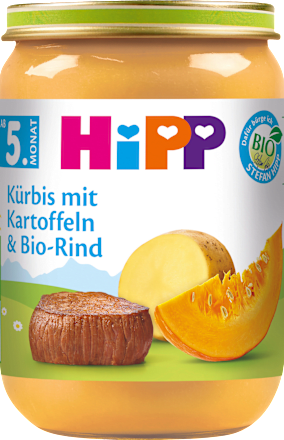 Menü Kürbis mit Kartoffeln & Rind ab dem 5. Monat, 190 g