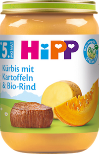 Menü Kürbis mit Kartoffeln & Rind ab dem 5. Monat, 190 g