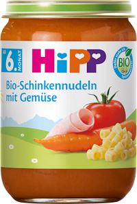 Menü Schinkennudeln mit Tomaten & Karotten ab dem 6. Monat, 190 g