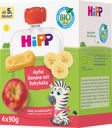 Quetschie Apfel-Banane & Babykeks nach dem 4. Monat (4x90 g), 360 g