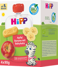 Quetschie Apfel-Banane & Babykeks nach dem 4. Monat (4x90 g), 360 g