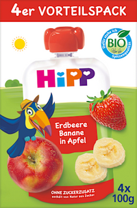 Quetschie Hippis Erdbeere-Banane in Apfel  ab 1 Jahr (4x100 g), 400 g