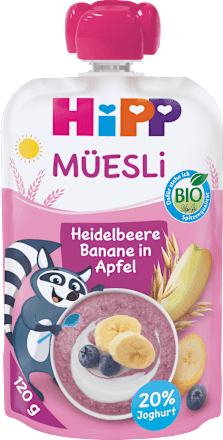 Quetschie Müsli Heidelbeere, Banane in Apfel ab 1 Jahr, 120 g