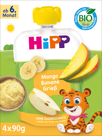Quetschies Multi Mango Bananen Grieß, ab 6. Monat (4x90 g), 360 g