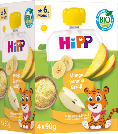 Quetschies Multi Mango Bananen Grieß, ab 6. Monat (4x90 g), 360 g