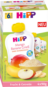 Quetschies Multi Mango Bananen Grieß, ab 6. Monat (4x90 g), 360 g
