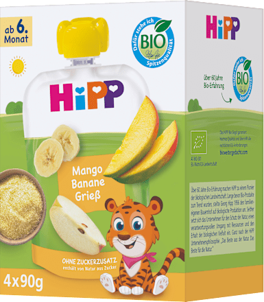 Quetschies Multi Mango Bananen Grieß, ab 6. Monat (4x90 g), 360 g