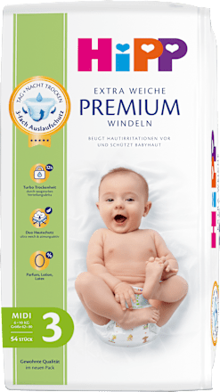 Premium luiers maat 3 Midi (6-10 kg), 54 stuks