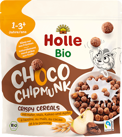 Kindermüsli Knusper Choco Chipmunk mit Hafer, Mais, Kakao & Apfel ab 1 Jahr, 125 g
