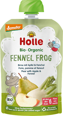 Quetschie Fennel Frog, Birne, Apfel & Fenchel ab 6 Monaten, 100 g