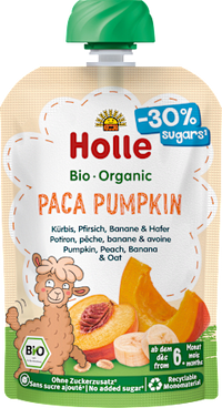 Quetschie Paca Pumpkin Kürbis, Pfirsich, Banane & Hafer, ab dem 6. Monat, 100 g
