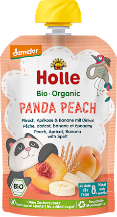 Quetschie Panda Peach, Pfirsich, Aprikose, Banane mit Dinkel ab 8 Monaten, 100 g