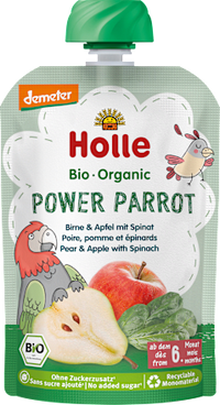 Quetschie Power Parrot, Birne & Apfel mit Spinat ab 6 Monaten, 100 g